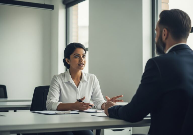 Employee negotiating a raise with manager